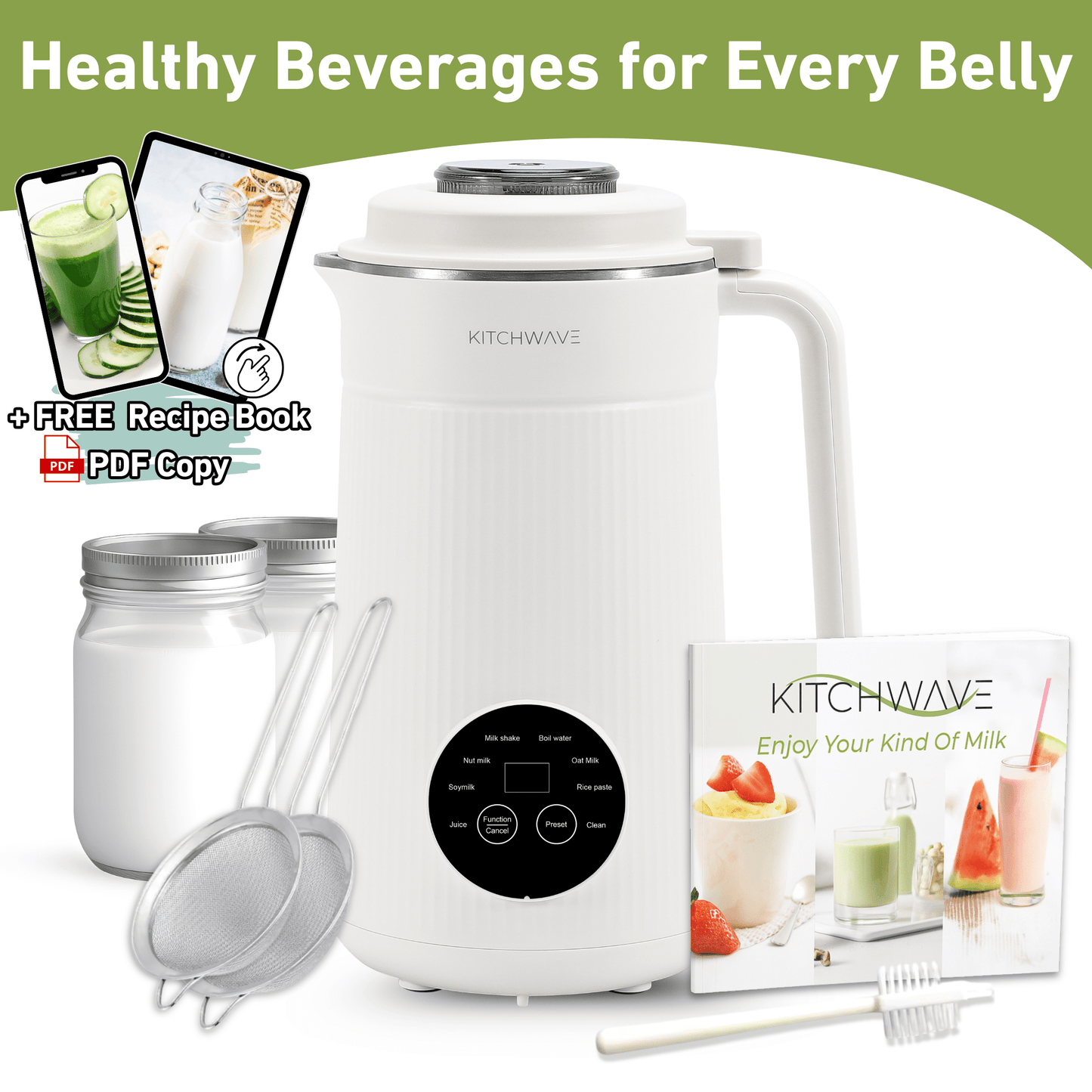 8-in-1 Nut Milk Maker Bundle KITCHWAVE